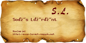 Soós Lóránt névjegykártya