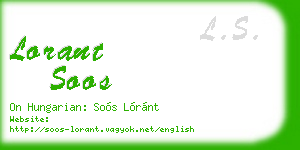 lorant soos business card